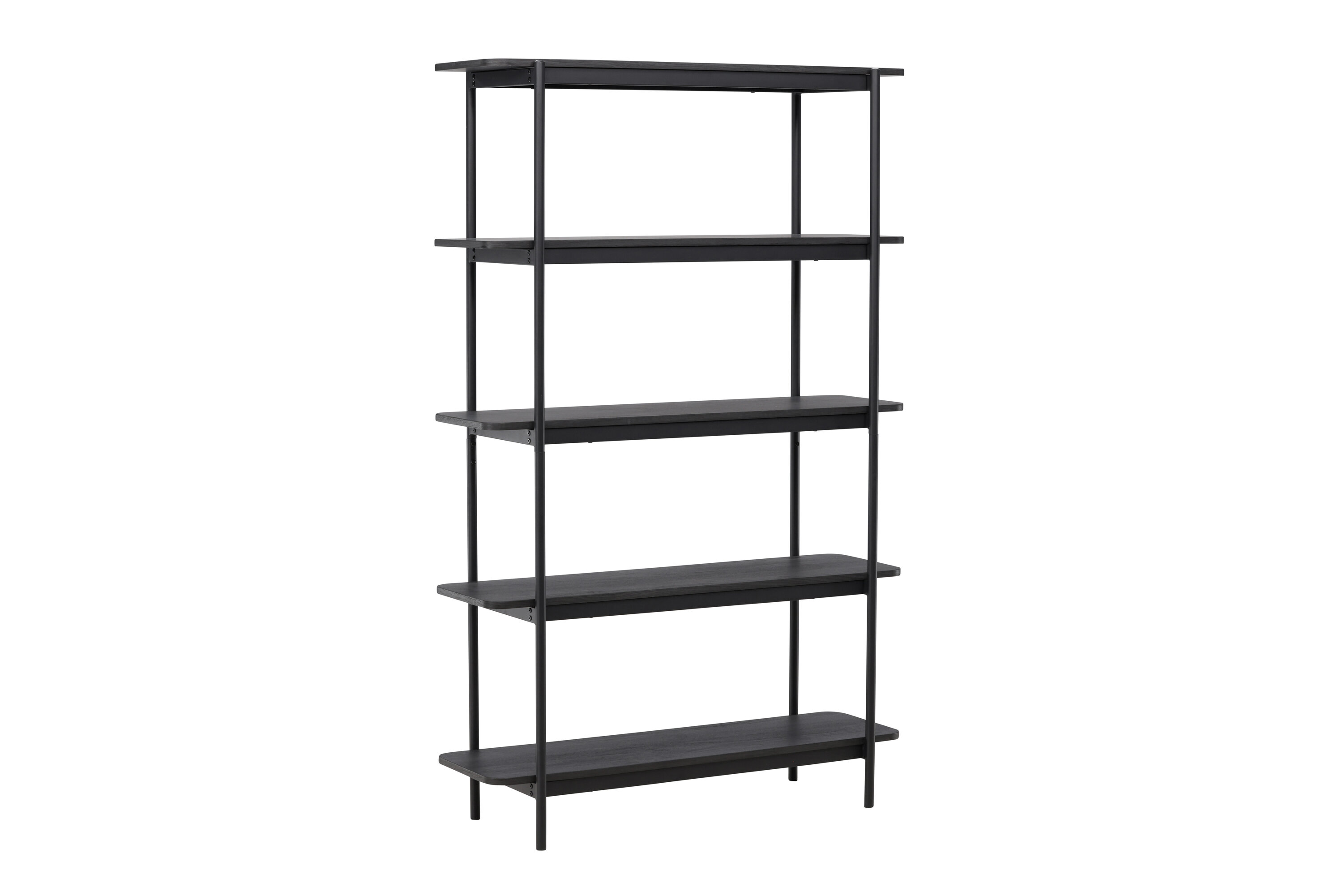 Vind Collection Heim Reol 190 Cm       Hylder Sort Mdf Og Stål