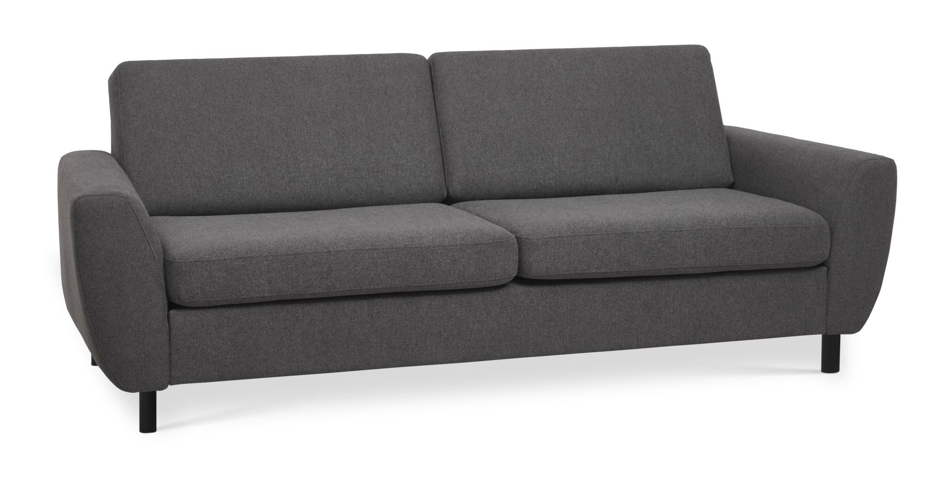 Wendy     Pers  Sofa Antracitgrå Polyester Stof Og Sort Træ