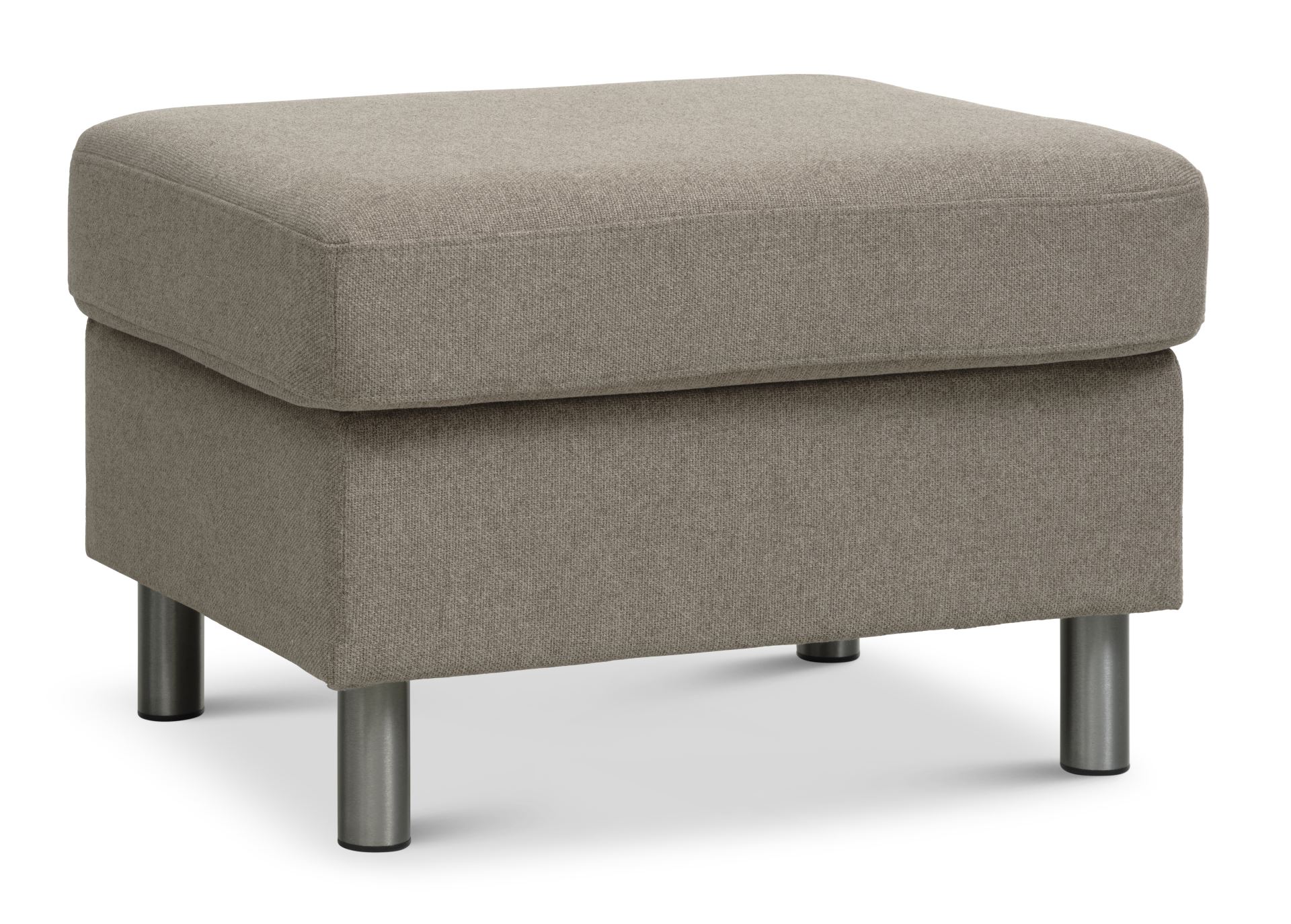 Wendy Puf Rektangulær Antelope Beige Polyester Stof Og Børstet Aluminium 85x72