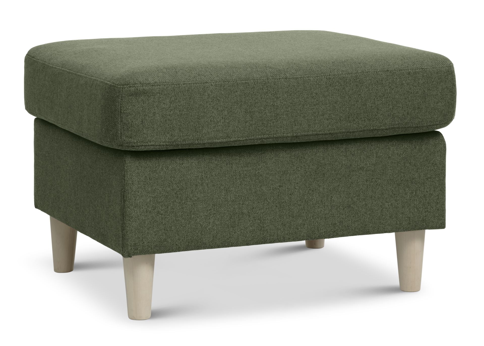 Wendy Puf  Rektangulær Vinter Mosgrøn Polyester Stof Og Natur Træ  85x72