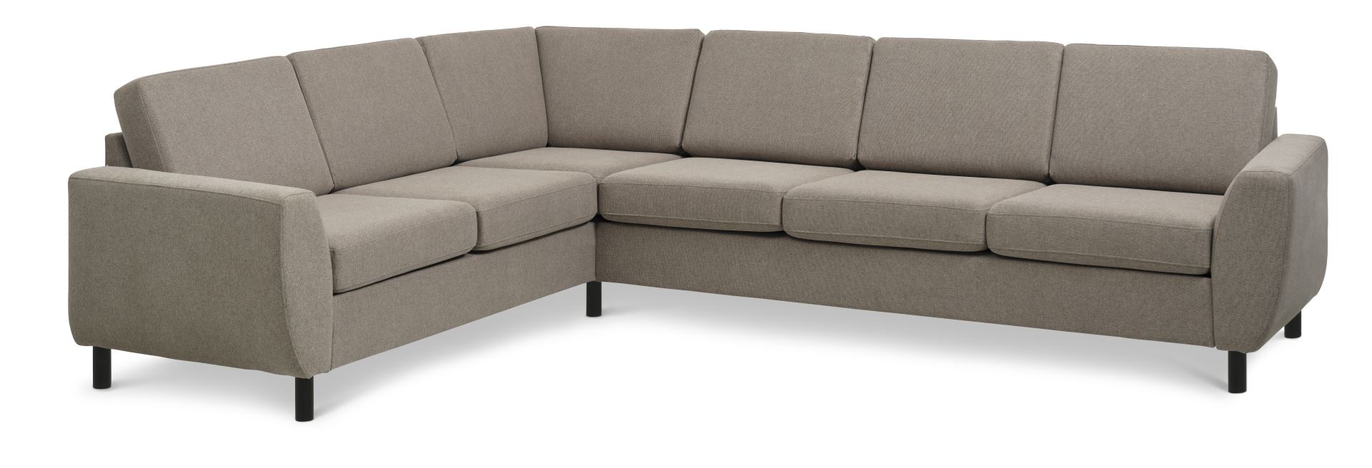 Wendy Set   Corner Hjørnesofa Antelope Beige Polyester Stof Og Sort Træ
