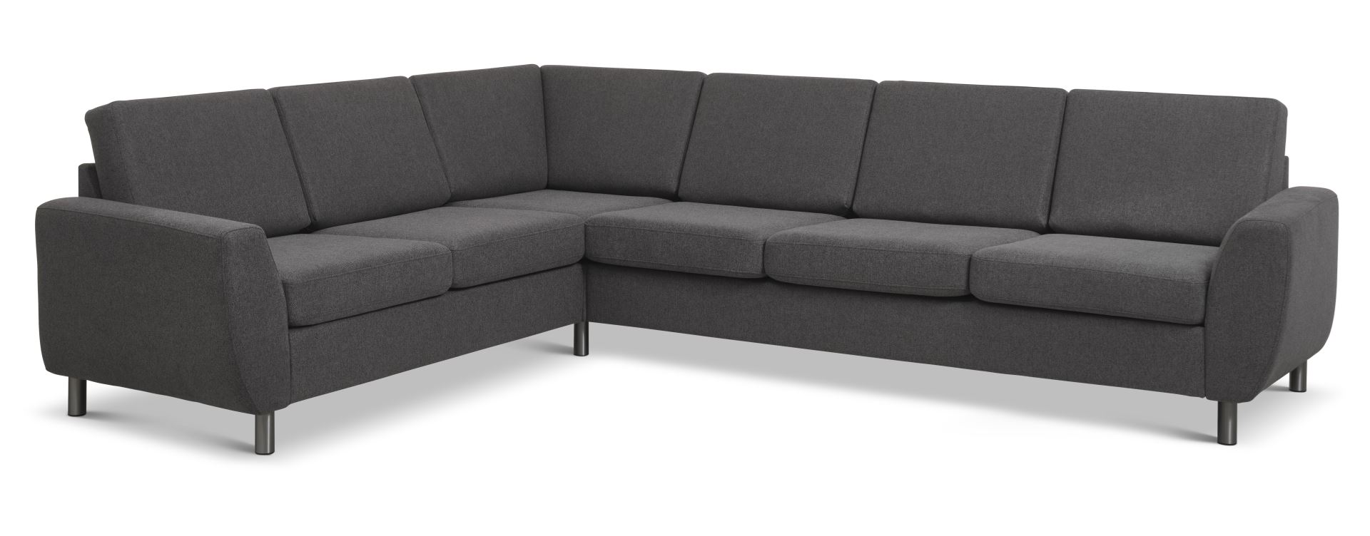 Wendy Set   Corner Hjørnesofa Antracitgrå Polyester Stof Og Børstet Aluminium