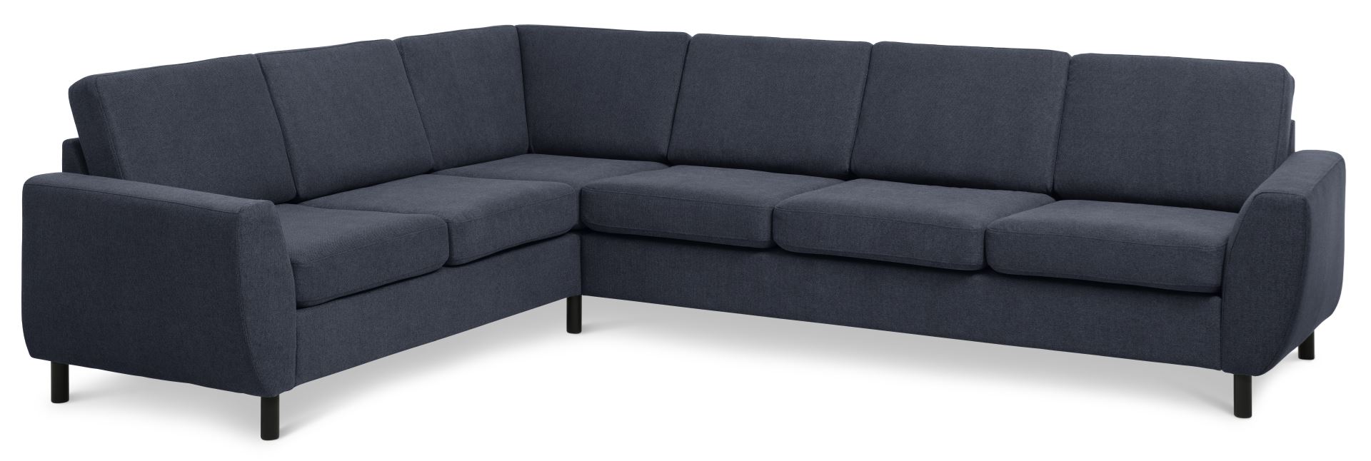 Wendy Set   Corner Hjørnesofa Blå Polyester Stof Og Sort Træ