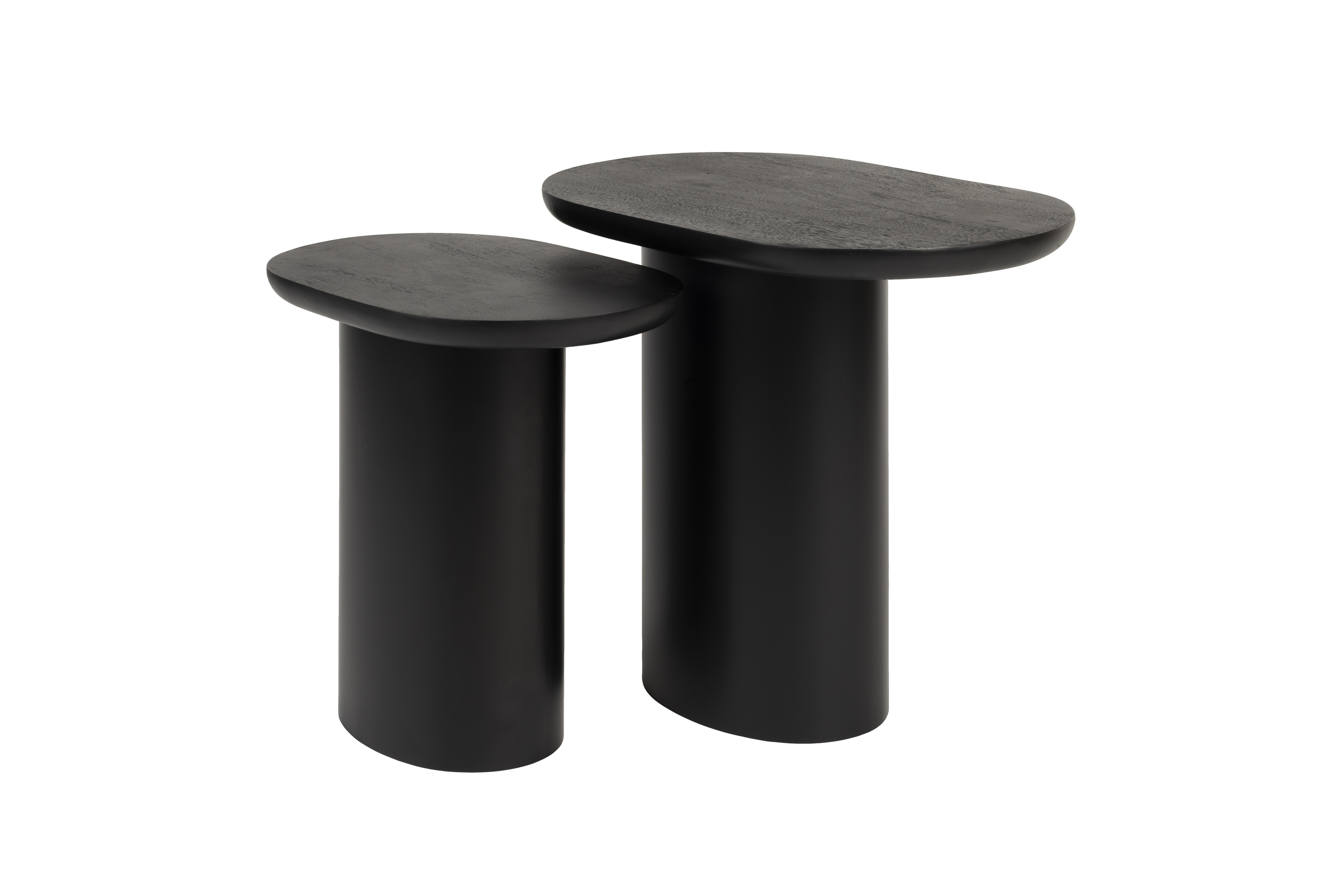 White Label Living Bela Sidebord Sort Mangotræ Og Sort Jern  Sæt Med