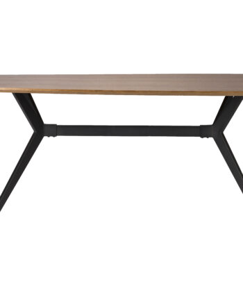 White Label Living Chase Spisebord  Organisk Rektangulær Brun Mdf Og Sort Jern  180x90