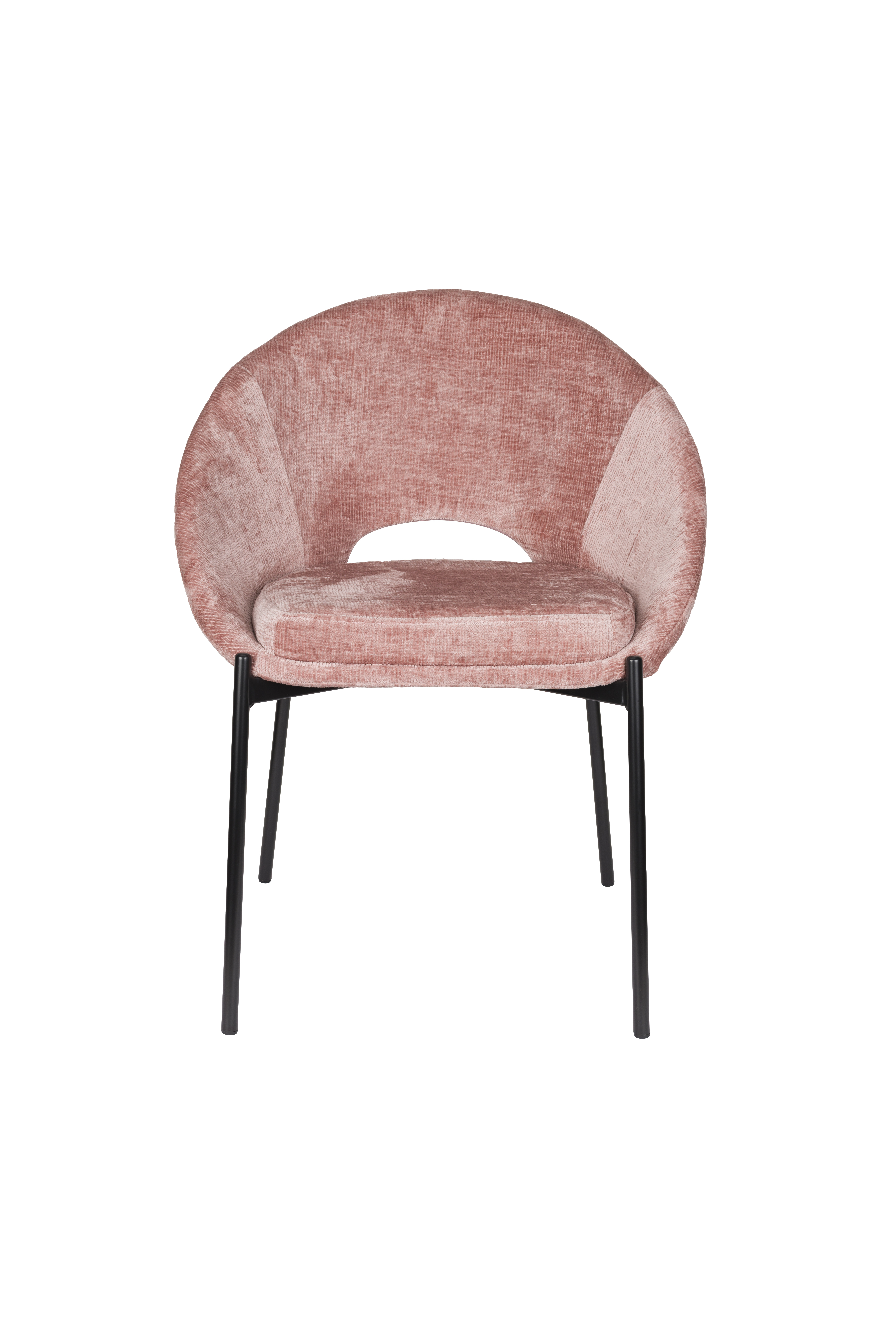 White Label Living Dando Spisebordsstol Gammelrosa Polyester Og Sort Jern
