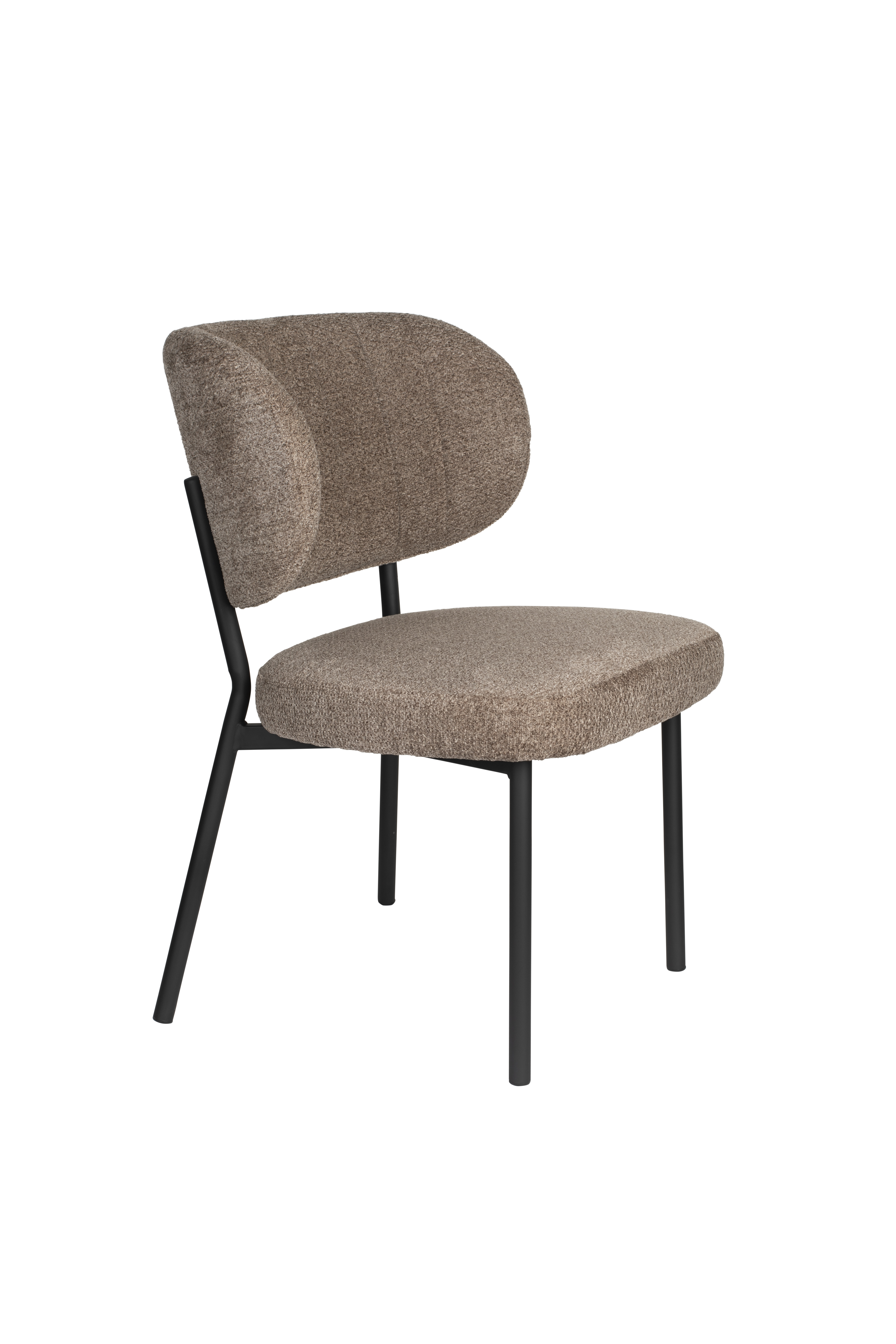 White Label Living Sanne Spisebordsstol Brownie Brun Polyester Og Sort Stål