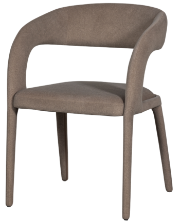 Woood Arms Spisebordsstol     Armlæn Brun Filt Polyester Stof