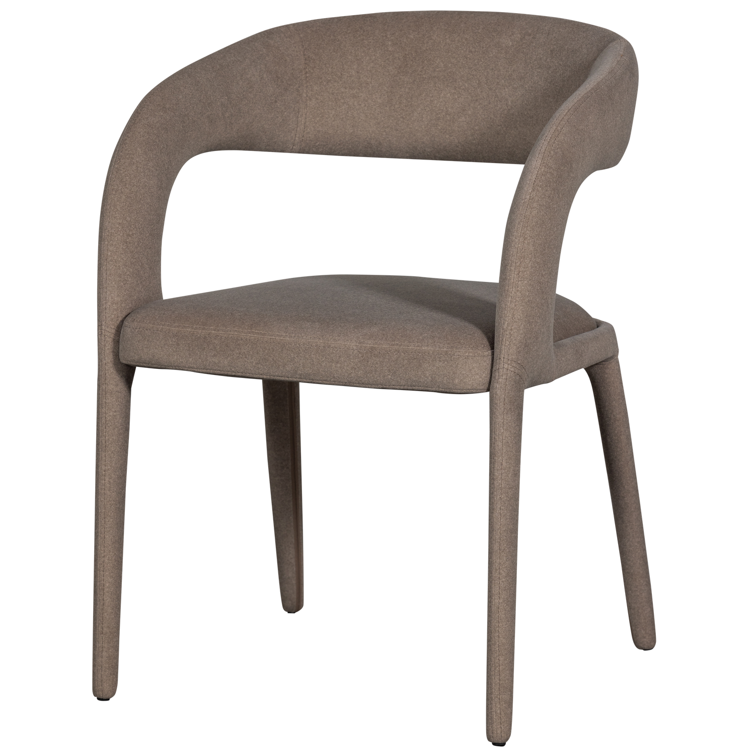 Woood Arms Spisebordsstol     Armlæn Brun Filt Polyester Stof