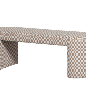 Woood Jacob Bænk Sand Ternet Mønster Stof  130x46