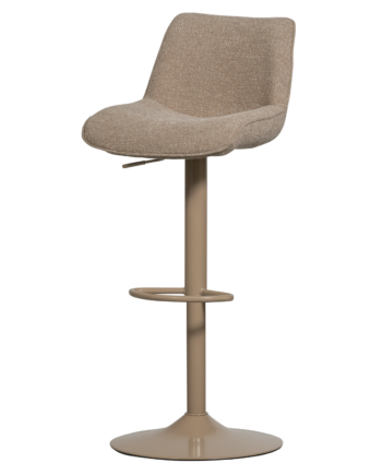 Woood Mårten Barstol  Højdejusterbar     Ryglæn Og Fodstøtte Sand Polyester Stof Og Sand Metal