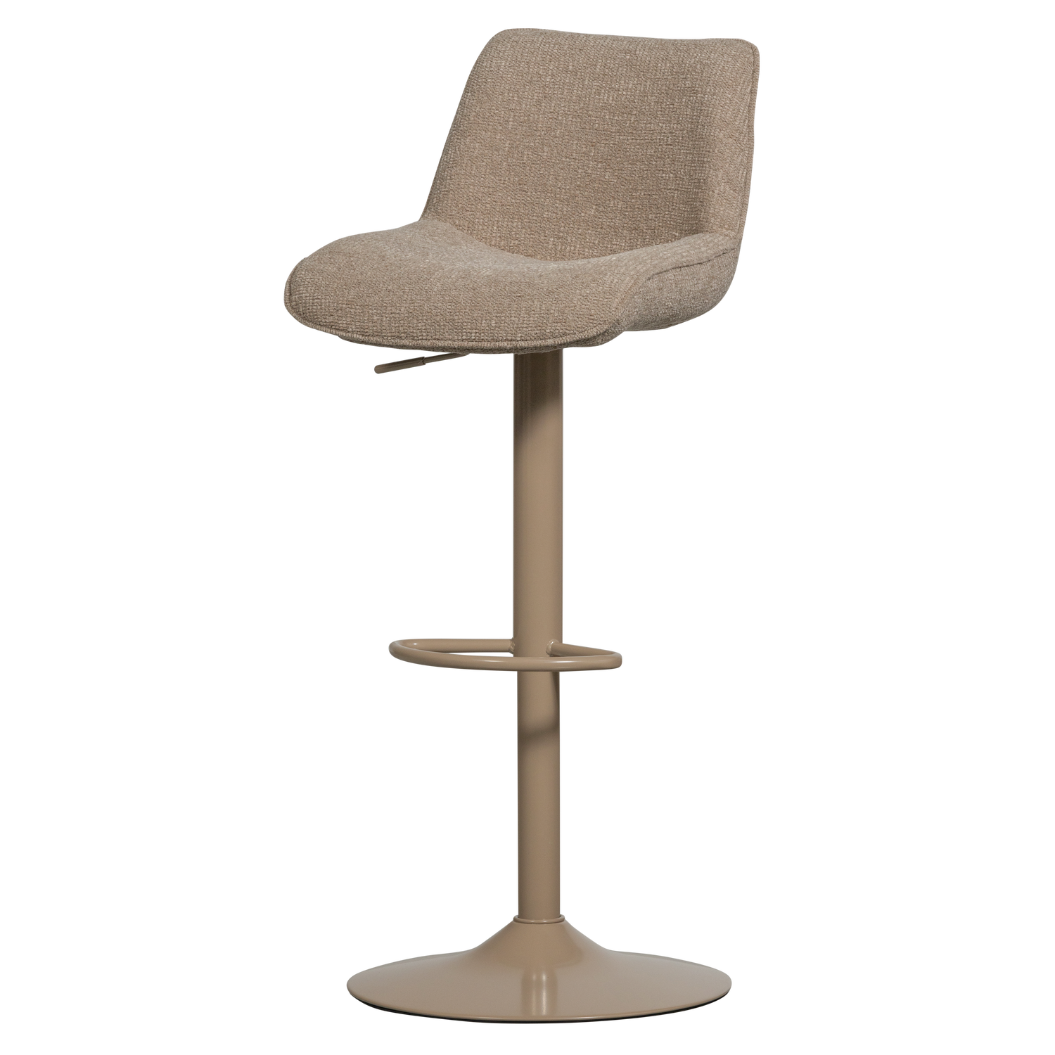 Woood Mårten Barstol  Højdejusterbar     Ryglæn Og Fodstøtte Sand Polyester Stof Og Sand Metal