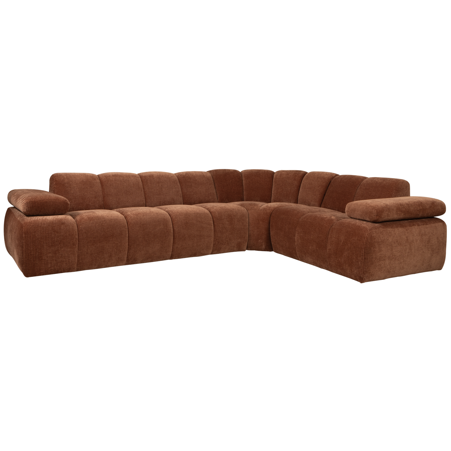 Woood Mojo Hjørnesofa  Højre Rustbrun Fløjl Stof