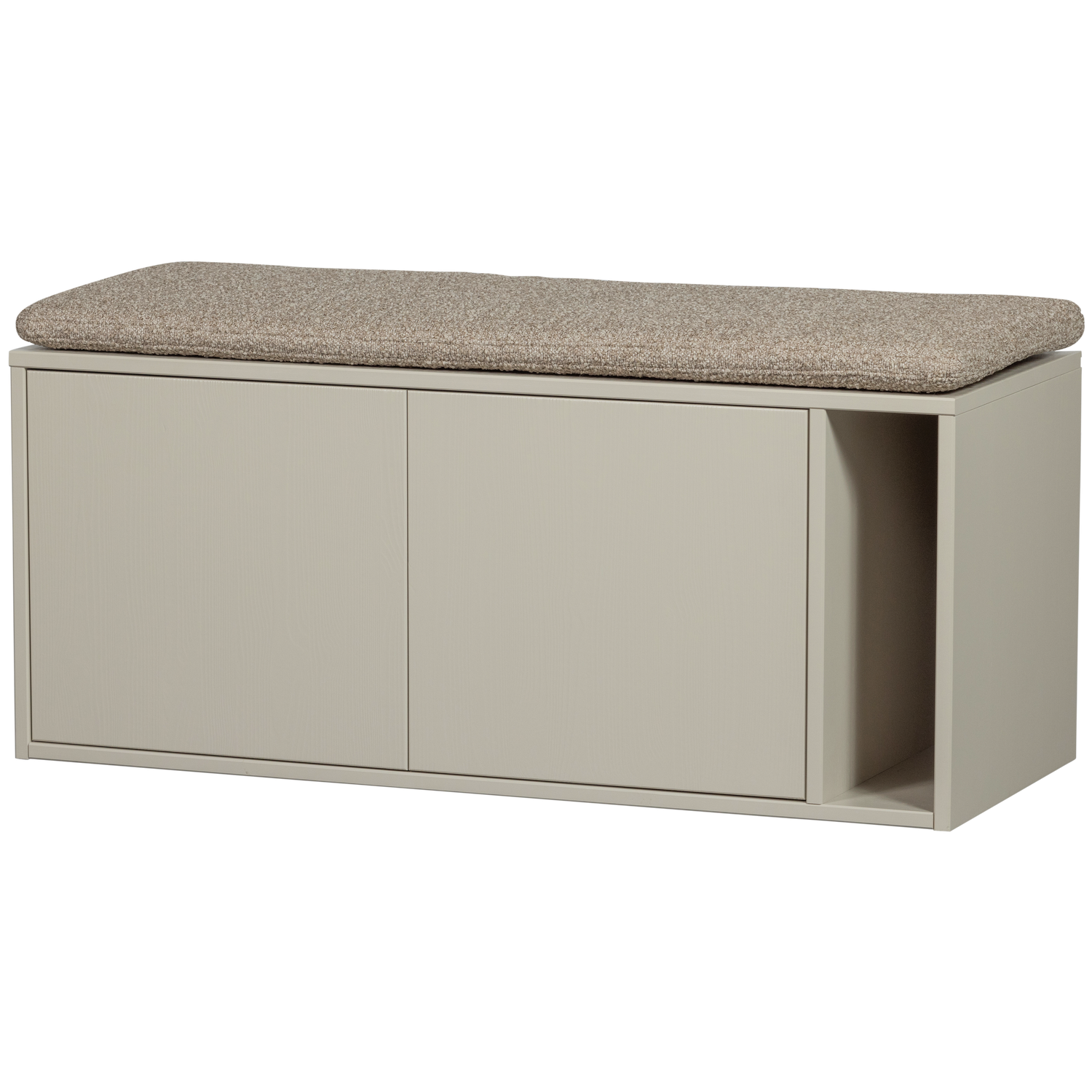 Woood Settle Down Tv-bord Bænk     Sædehynde    Låger Og   Hylde Støvgrå Fyrretræ  108x44