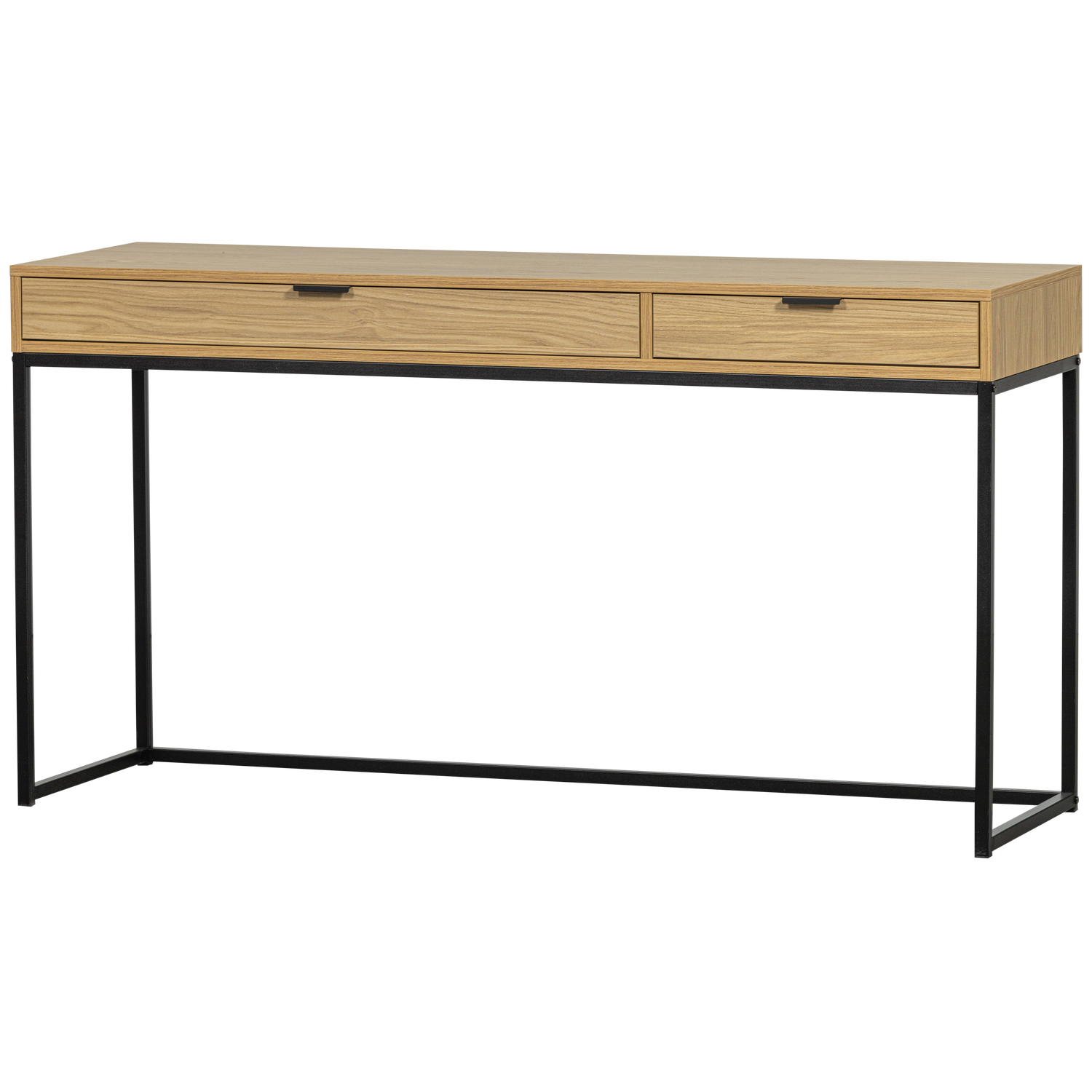 Woood Silas Skrivebord       Skuffer Natur Eg Melamin Og Metal  140x44