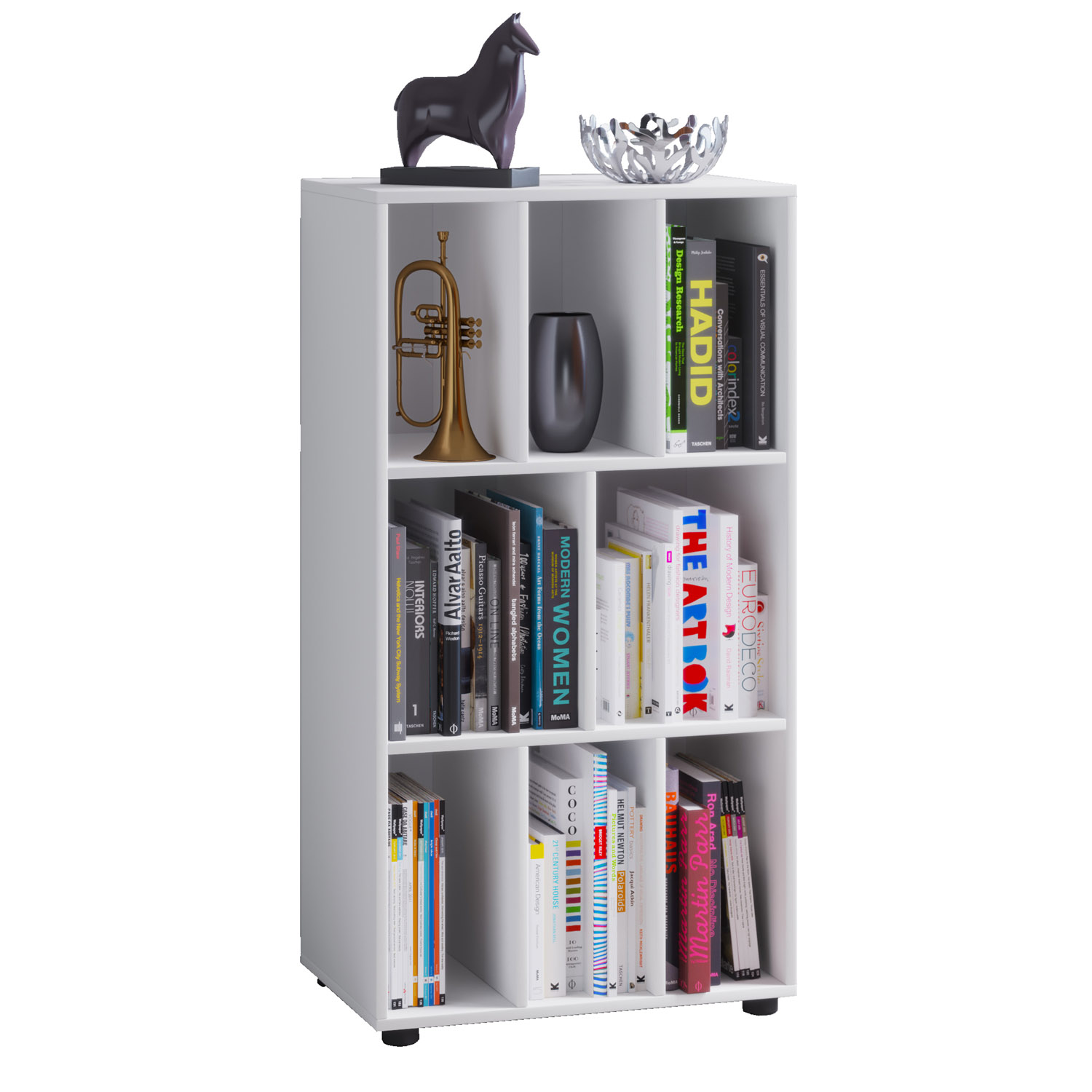 Wotino Reol       Rum Hvid Træ  :114cm X60cm   40cm