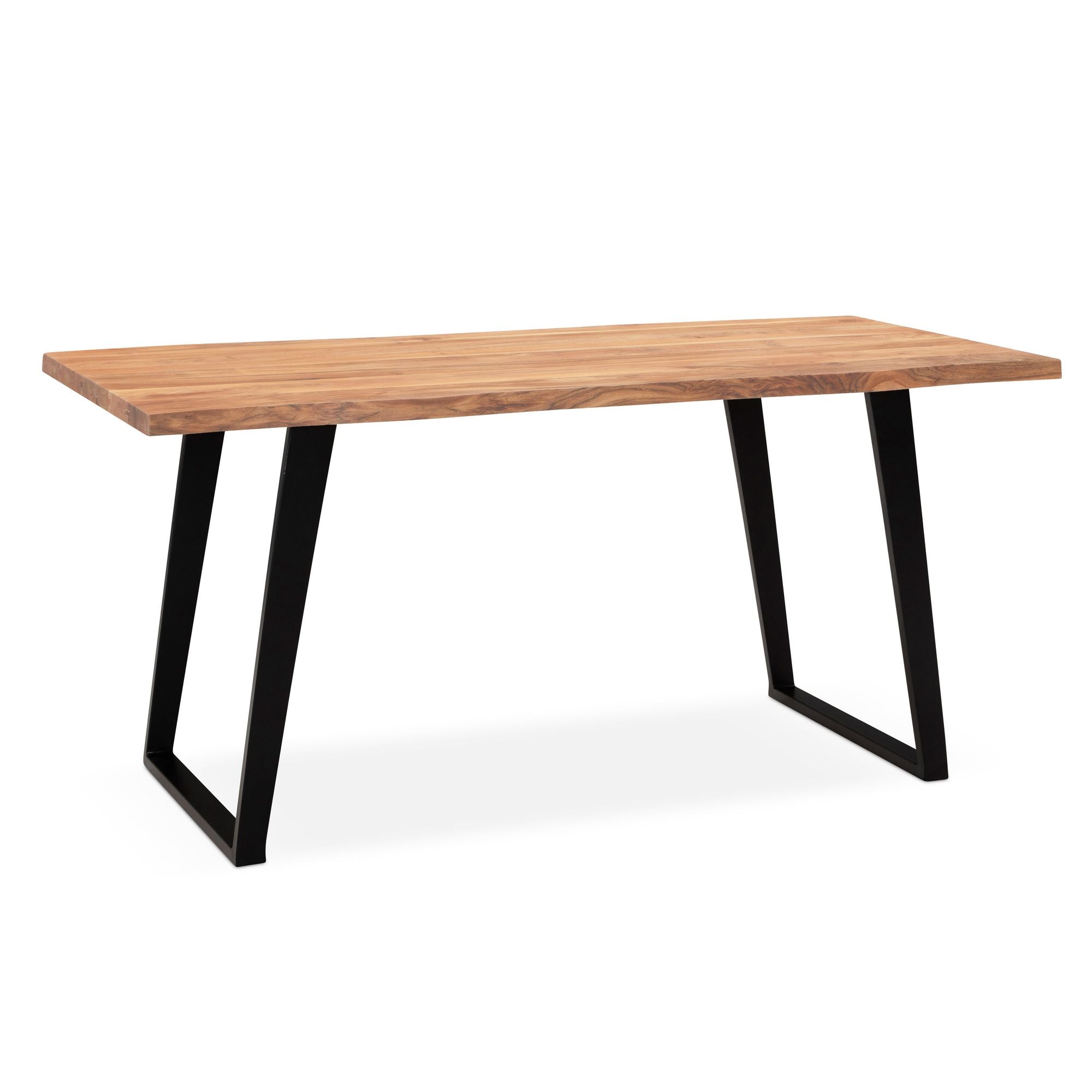180x90x76 Cm Akacie Massivt Træ Metal Computerbord Trækant