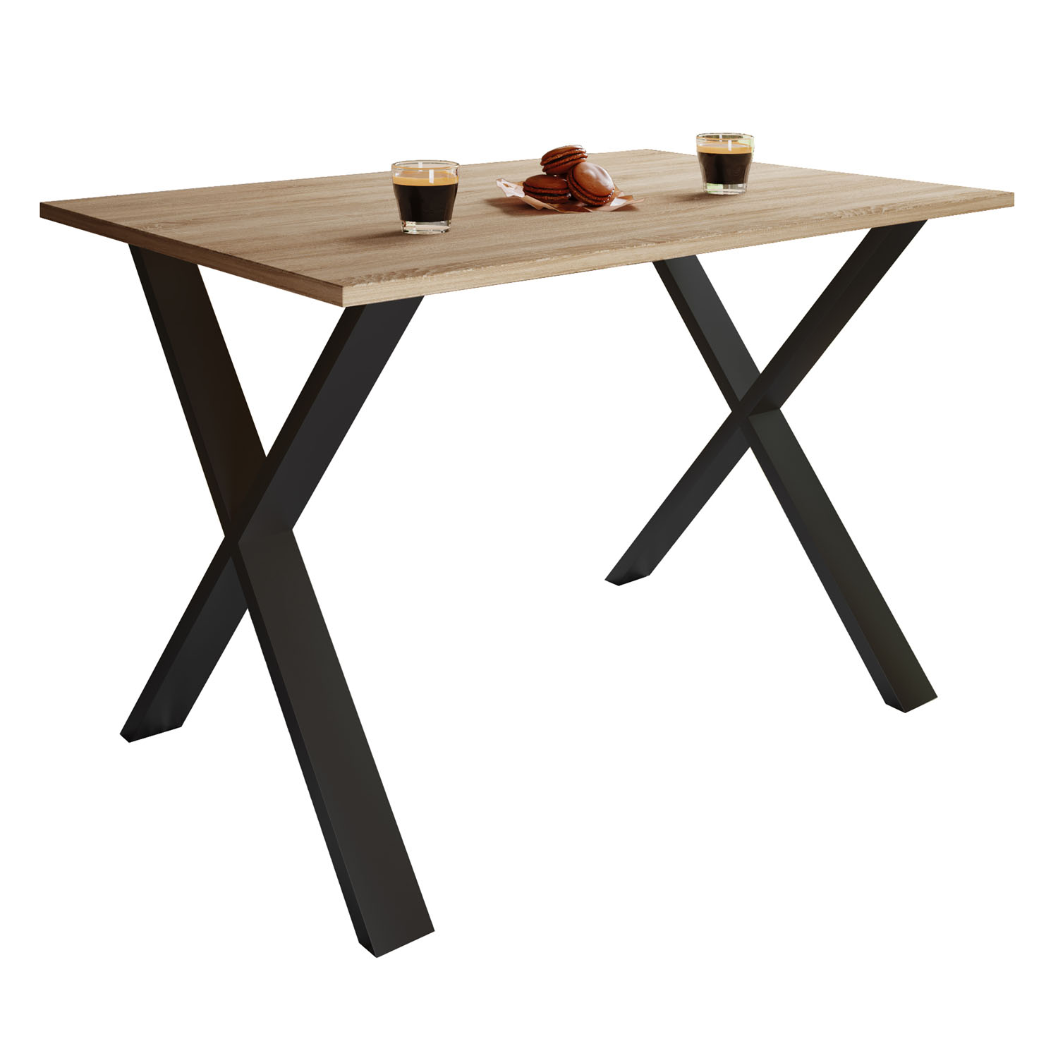 Xona  -feet Spisebord Natur Træ Og Sort Aluminium  110x50
