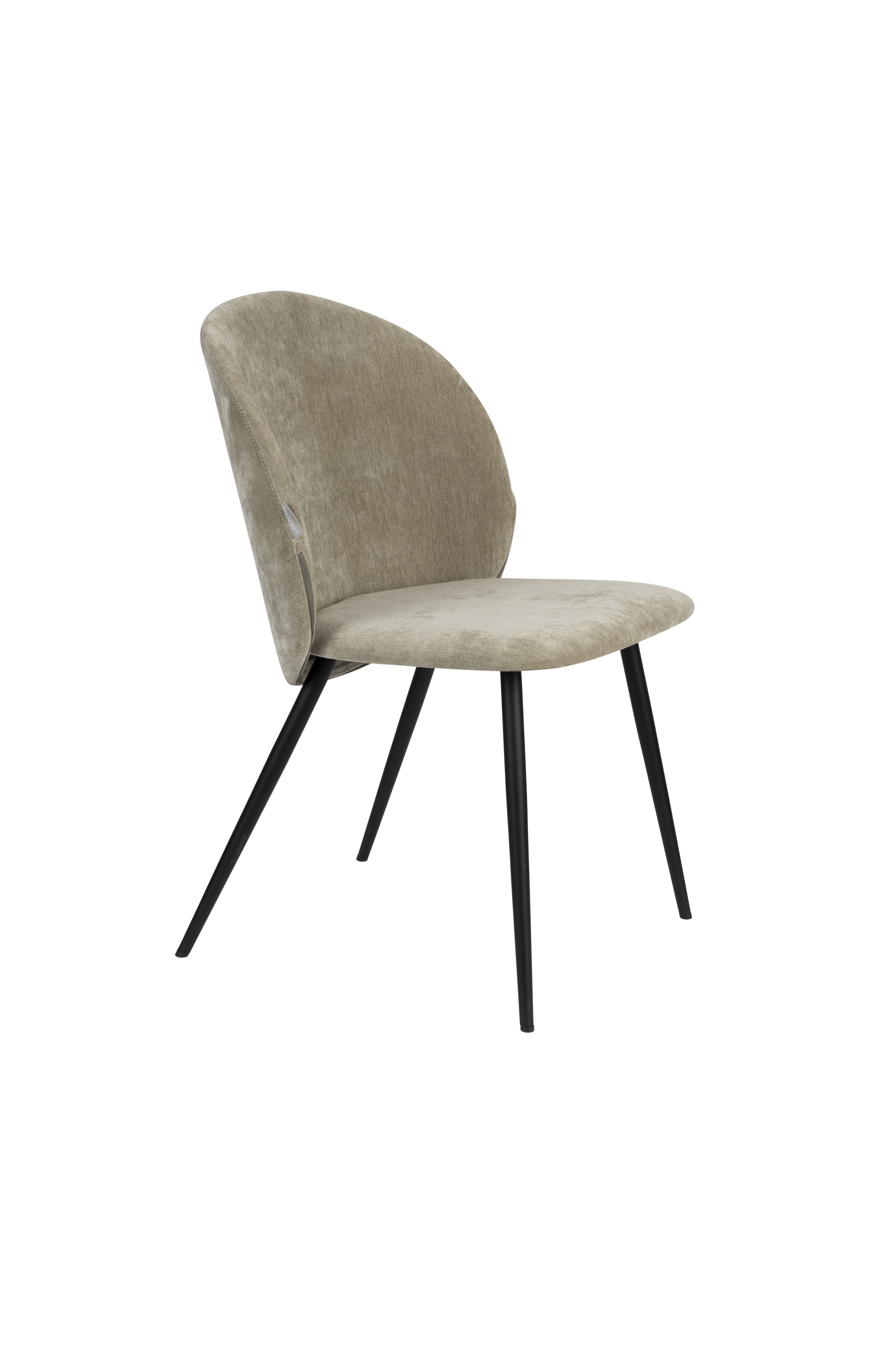 Zuiver Cozy Spisebordsstol Mosgrøn Polyester Fløjl Og Sort Metal