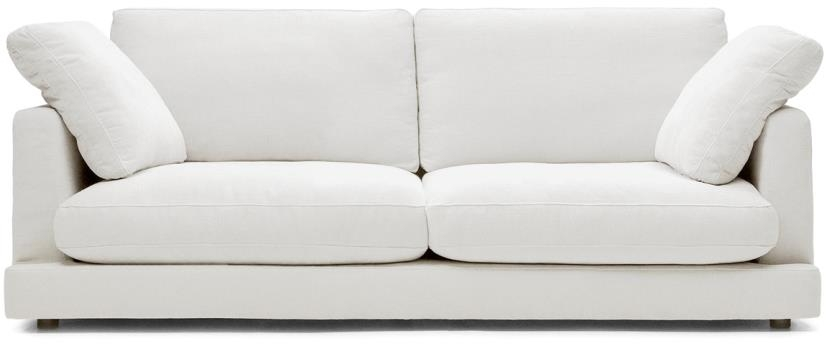 -pers  Sofa Kave Home Gala  Hvid Tekstureret Chenille  Aftagelige Betræk  Antibakterielt Stof  210x105x87 Cm