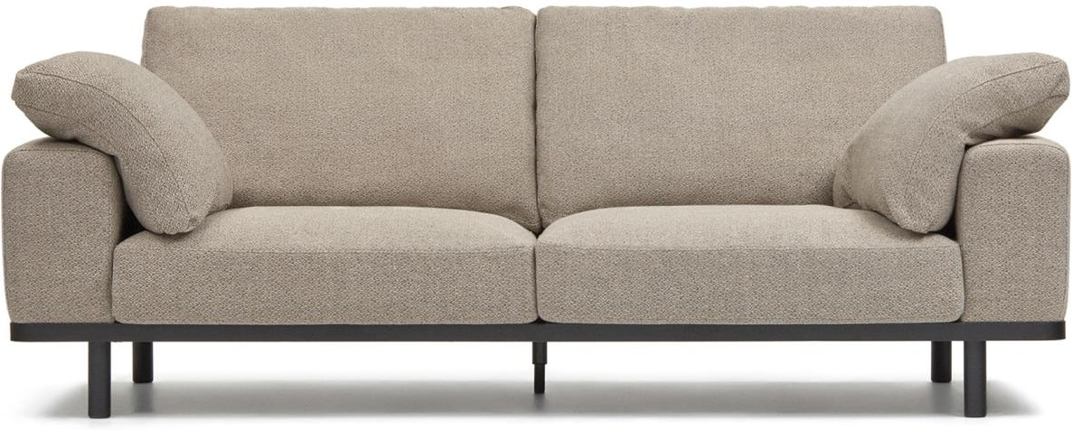 -personers Polstret Sofa Kave Home Noa Beige Sort Stof 230ã 100ã 94 Cm