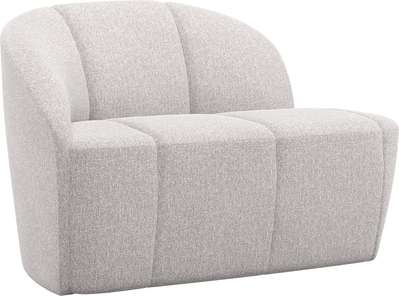 -personers Sofa Bænk Woood Mojo Bouclé Ecru Justerbare Armlæn H73xb112xd77 Cm