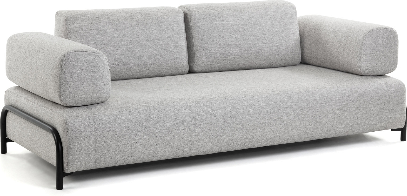 -personers Sofa Kave Home Compo Polstret Grå Stof Nordisk Design B232xd98xh82 Cm