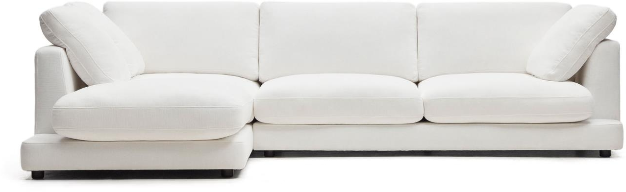 -personers Sofa Kave Home Gala   Rustik Hvid Chenille Lounge Sofa Med Vendbare Betræk Og Antibakterielt Stof