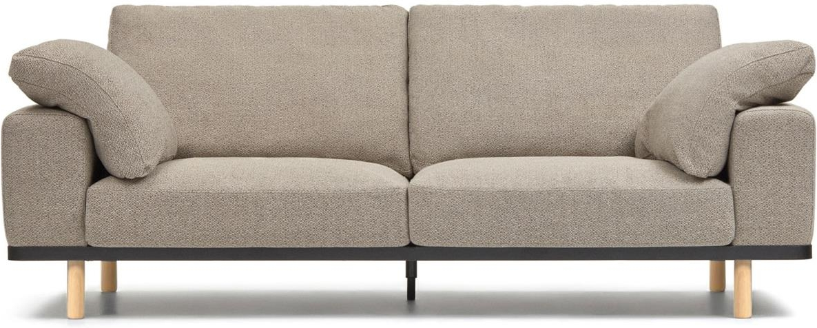 -personers Sofa Kave Home Noa  Beige Natur  Genbrugstekstil  Aftageligt Betræk  H94ã 230ã 100 Cm