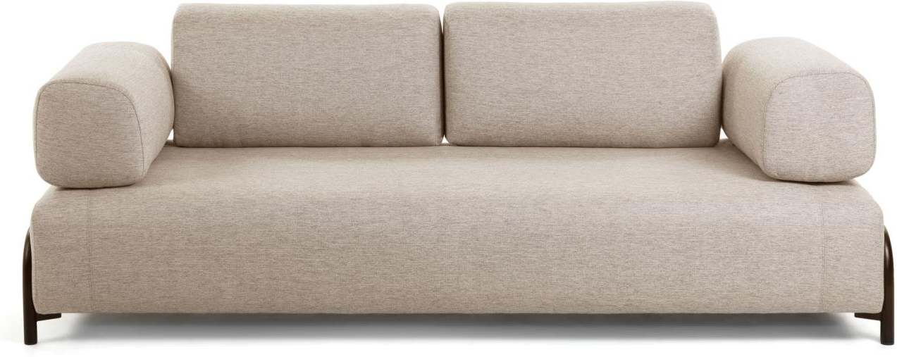 -personers Sofa Trepersoners Sofa Kave Home Compo Beige Stof H82ã B232ã D98 Cm Nordisk Design Aftagelige Betræk