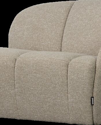 -personers Sofa Woood Mojo Bouclé Beige Melange 112 Cm Højre Med Lodrette Syninger Og Manuelt Justerbare Armlæn