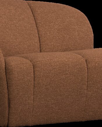 -personers Sofa Woood Mojo Rustbrun Bouclé  Fast Struktur  Justerbare Armlæn  Kompakt B112 Cm  Venstre