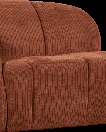 -personers Sofa Woood Mojo Rustbrun Ribstof Fløjlsagtig Jacquard  Venstre  B112 Cm