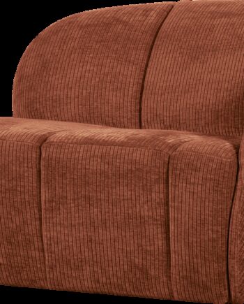 -personers Sofa Woood Mojo Rustbrun Ribstof 100  Polyester B112 Cm Højre